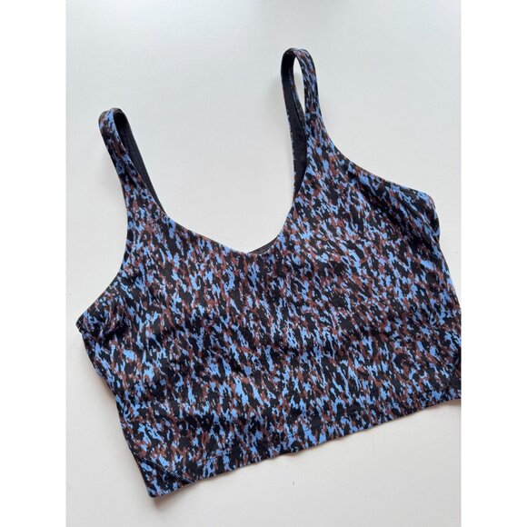 LULULEMON Align Tank Leopard Camo Blue Nile Multi Nulu V-Neck Top, Size 12 - Picture 5 of 16